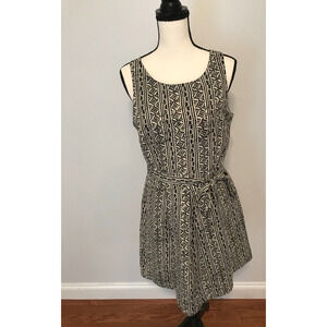 Plenty by Tracy Reese Fit and Flare A-Line Aztec Black/White Print Dress